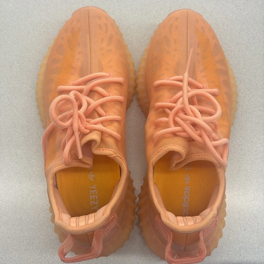 Adidas Yeezy Boost 350 V2 Onyx Orange Sneakers, Mens Size 8